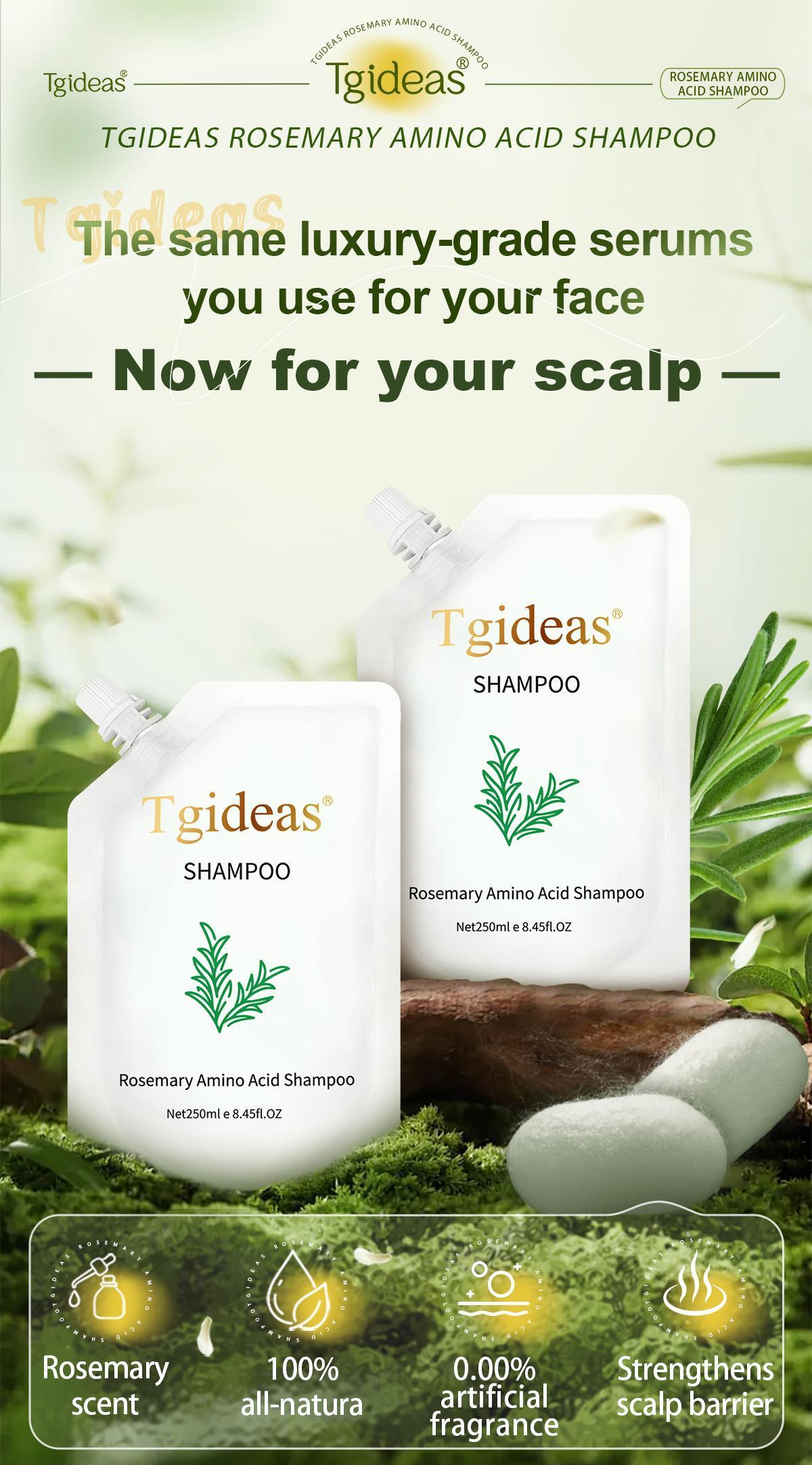 Tgideas Hair Nourishment Shampoo - Oil Balance & Scalp Refresh, Rosemary Zinc PCA Amino Acid Hydrolyzed Protein Gentle Cleanser Conditioner 250ML Smoother Shine Tgideas Hair Nourishment Shampoo - Oil Balance & Scalp Refresh, Rosemary Zinc PCA Amino Acid Hydrolyzed Protein Gentle Cleanser Conditioner 250ML Smoother Shine