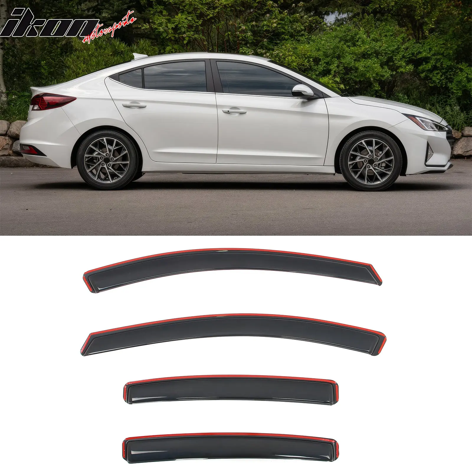 Window Visors Deflectors for Hyundai Elantra 2017-2020 4PCS In-Channel