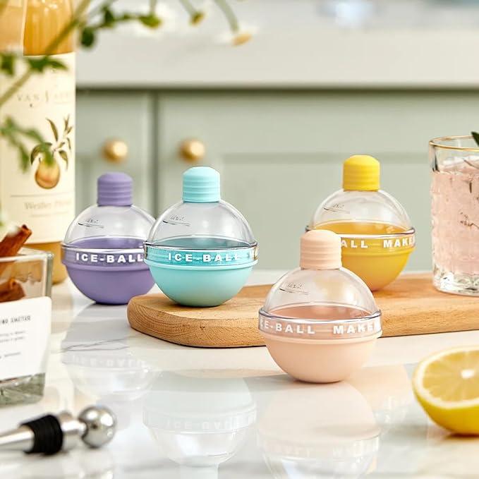 AISOON Silicone Ice Ball Maker with Funnel, Large Round Sphere Mold for Whiskey, Ice Cream, and Kitchen Decoration, Creative Gift for Drink Accessories