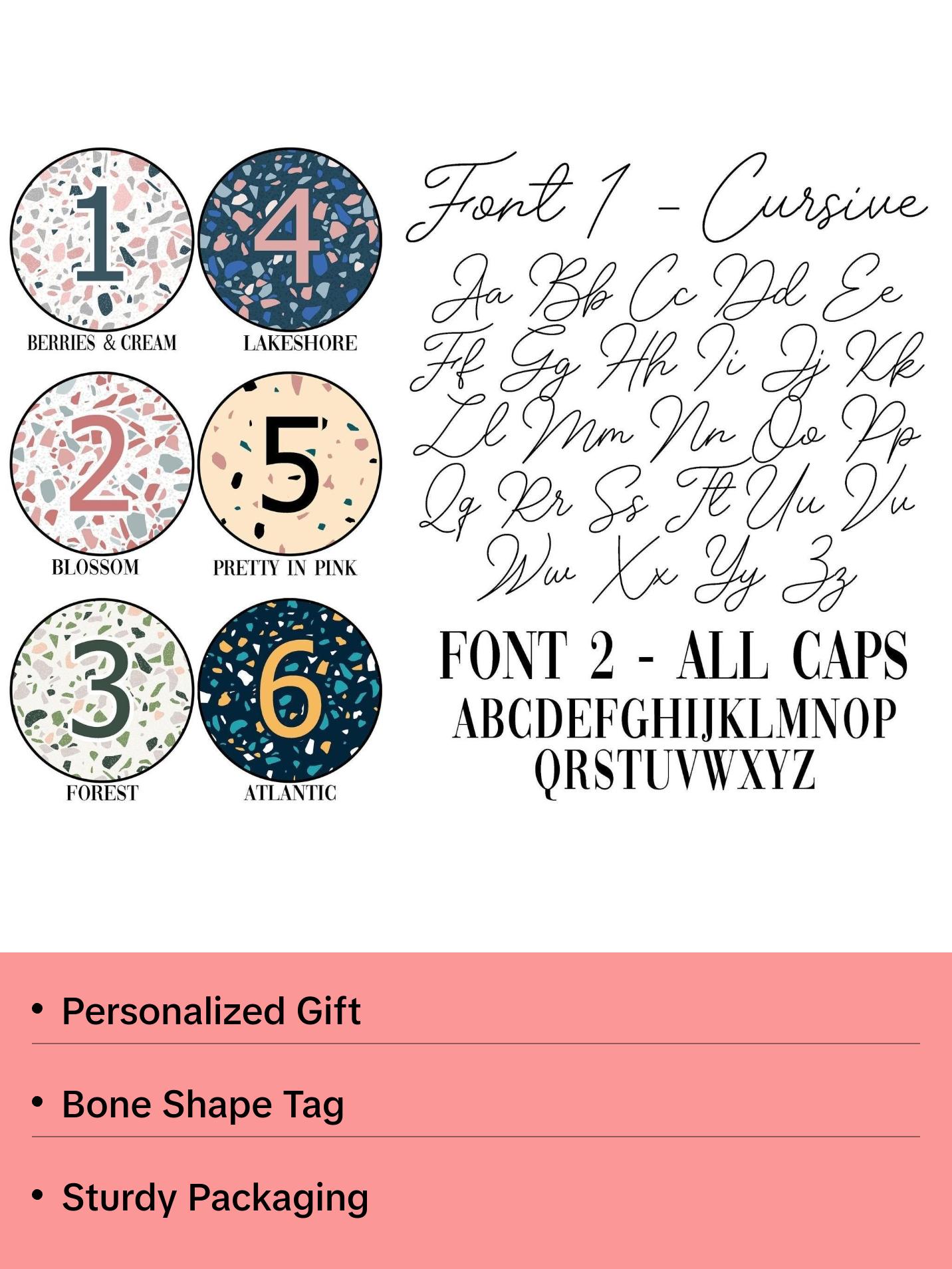 Boho Terrazzo Custom Dog Tags