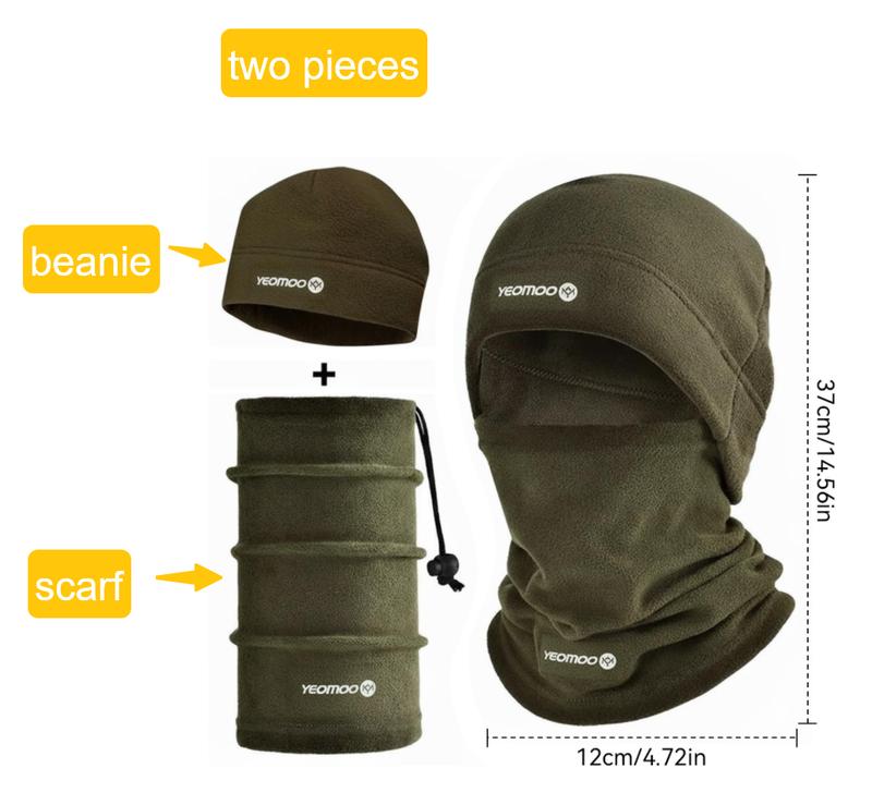 Yeomoo Windproof Beanie with Scarf Warm Two Pieces Face Mask Polar Fleece Balaclava Hood Face Mask Ski Mask For Cycling Skiing Fishing Farms And Outdoor Training Stay Warm And Protected Party Hat