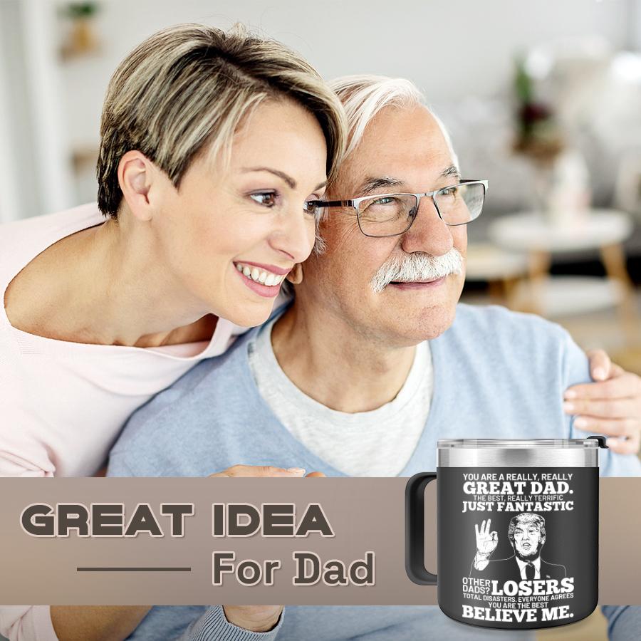 Dad Gift For Men Birthday New Year Gifts From Wife Cool Step Dad Bonus New Dad Godfather Gifts from Children Black Mug Cup, Valentine‘s gift for Boyfriend Husband