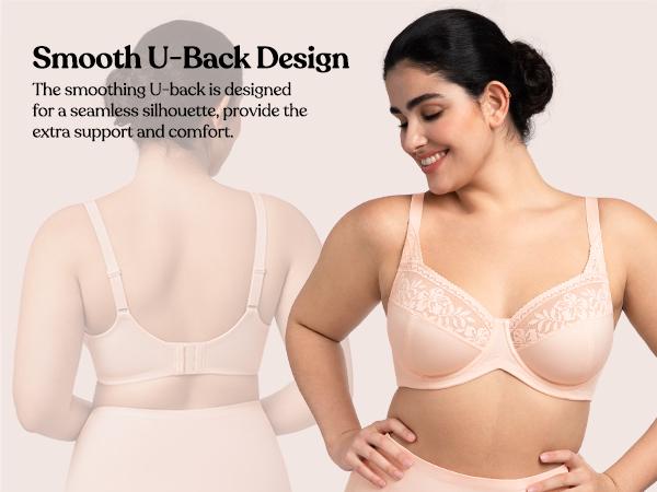 HSIA Luminous Bloom Plus Size Unlined Full Coverage Underwire No Padded Bra Support Lift Shaping for Larger Busts All Day Comfort