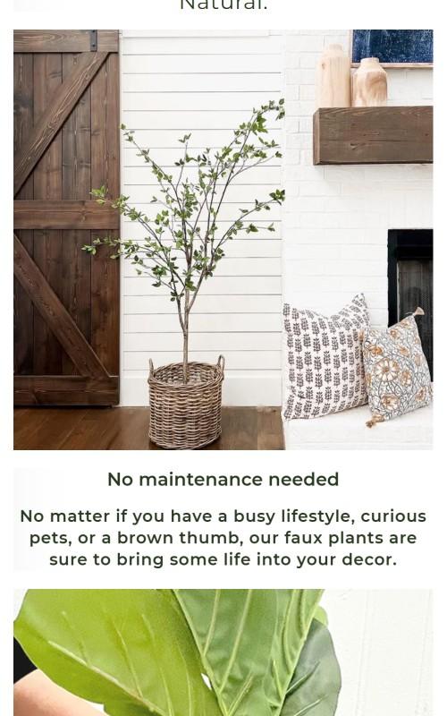 7' Artificial Olive Tree with Natural Trunk