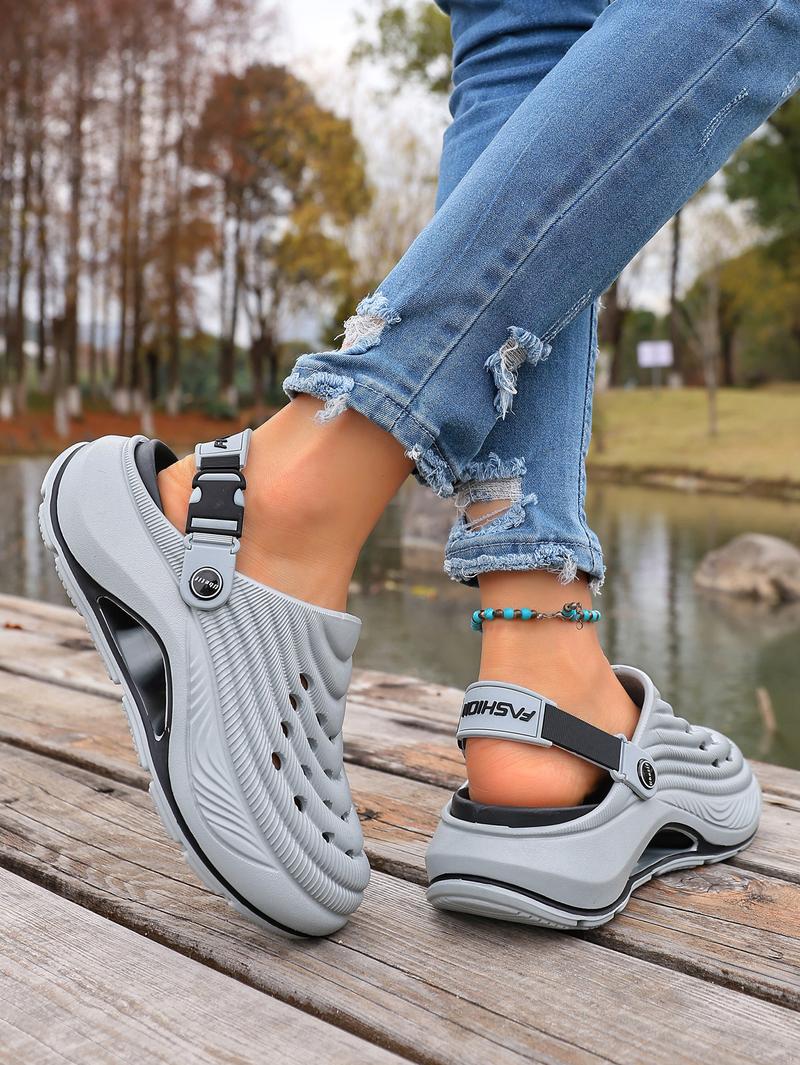 Ubetif Summer Women's Clogs Outdoor Thick Sole Non-Slip Odor Resistant Durable Quick Drying Soft Beach Sandals