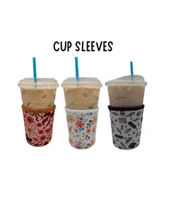 Stylish Coffee Sleeves Coozies + 12oz Skinny Can Sleevve- Sweat Proof - Drinkware, Bottle - Unique Designs - Reusable -  Cup