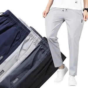 Men's casual business pants, made from lightweight stretch fabric, straight leg, regular length, with pockets, comfortable and breathable joggers suitable for all seasons Menswear，pantalones para hombre skin-friendly soft fabric smooth