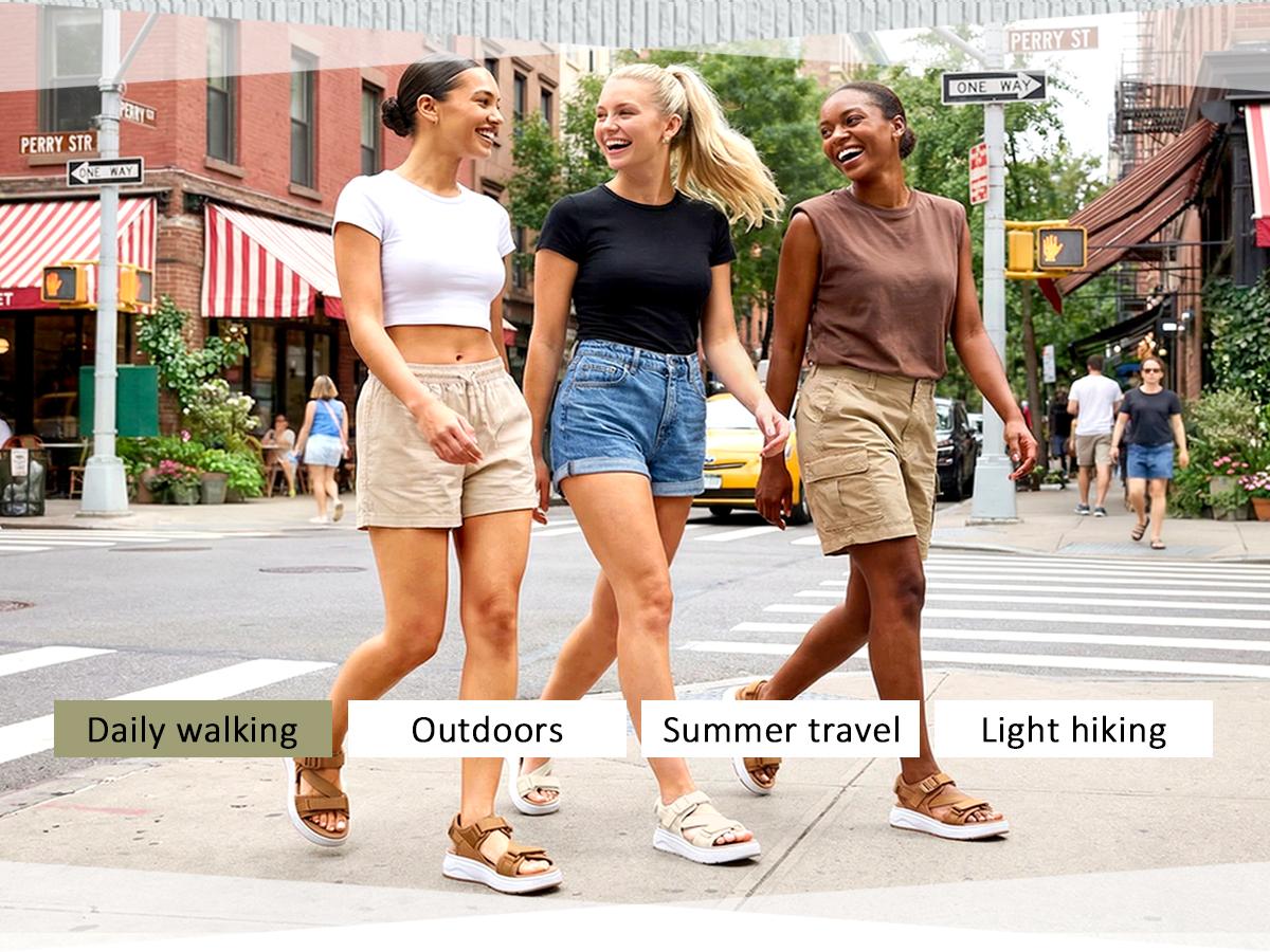 Vilanva Womens Orthopedic Walking Sandals with Comfortable Arch Support Recovery Sport Relief Plantar Fasciitis Outdoor Hiking Adjustable Strap Platform Cushion Hiking Water Sandals for 2026 Summer Trendy Outfits