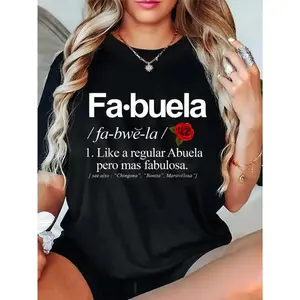 Cotton Unisex Fabuela Definiton T-Shirt Funny Fabuela Tee Shirt Casual Graphic Printed Tee