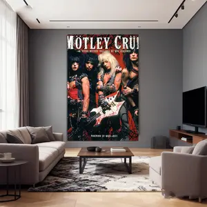 Motley Crue Art Painting Decorative Classic Poster Art Wall Art Oil Painting Art Canvas Poster Decorative Painting Porch Living Room Art Decoration