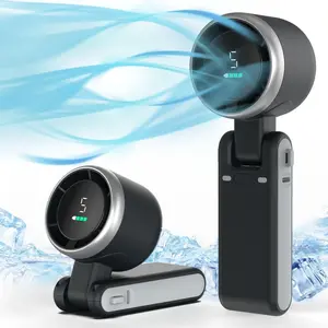 Feel the Turbo-Charged Breeze Anywhere – This Portable Handheld Fan Packs 5 Adjustable Wind Speeds and Delivers Up to 12 Hours of Battery Life, Making It the Ultimate 3-in-1 Cooling Companion for Outdoor Adventures, Beach Days, or On-the-Go Refreshment