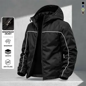 Men’s hooded regular-fit casual jacket featuring a streamlined design and comfortable, soft fabric. Suitable for night cycling, daily commuting, and casual sports. A practical outerwear essential for spring and summer, ideal for home and outdoor wear.