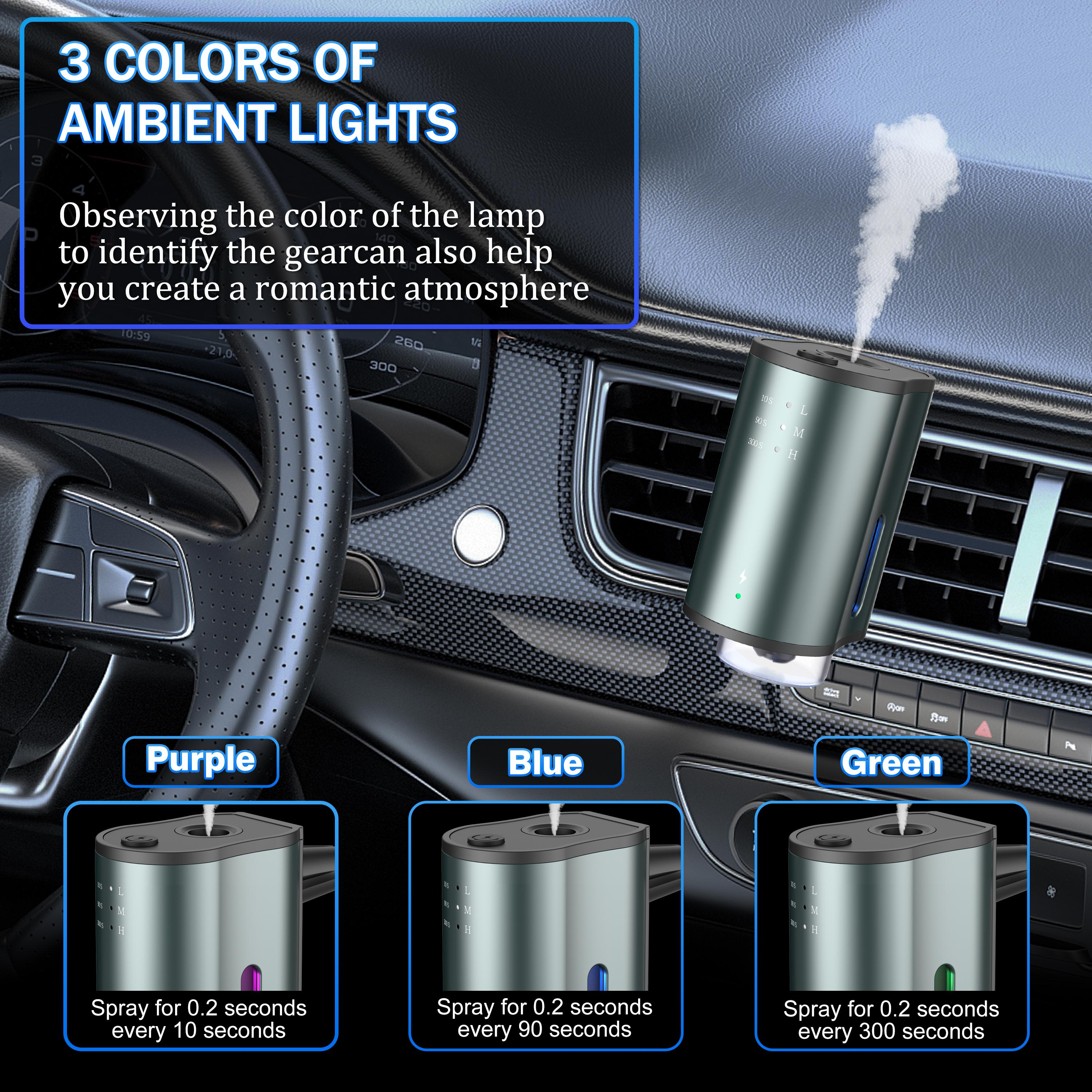 Smart Car Air Freshener with Three Adjustable Concentration Scent Levels, Portable Waterless Car Diffuser Air Freshener Car Aromatherapy Diffuser, 3*10ML Natural Perfume Smart Car Air Freshener with Three Adjustable Concentration Scent Levels, Portable Waterless Car Diffuser Air Freshener Car Aromatherapy Diffuser, 3*10ML Natural Perfume