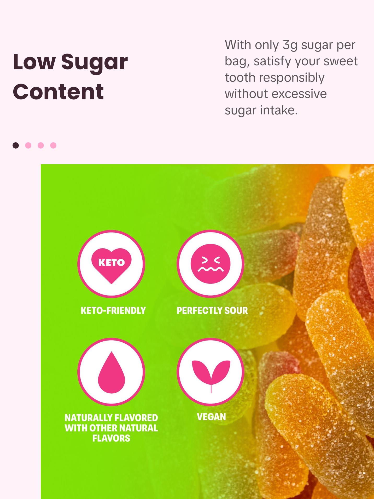 Super Wild Worms - Keto & Vegan Gummies (6 Bags), 3g Net Carbs, 3g Sugar, Gluten-Free, 70 calories per bag, healthy sweet snack Fruit Chews Candy