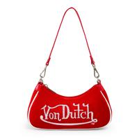Red and White Rhinestone Shoulder Bag