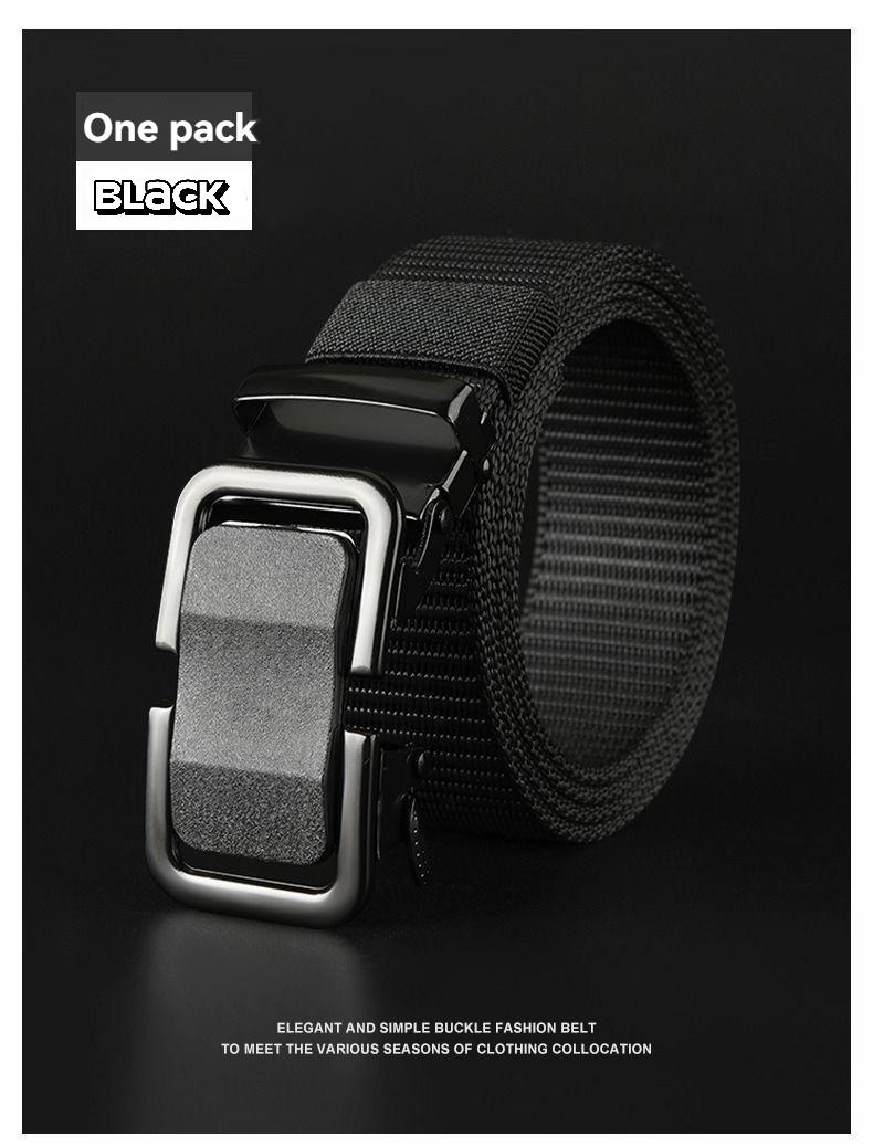 Men's Automatic Buckle Belt – No Hole Punch, Easy Adjust, Stretch Comfort for Business & Casual Wear