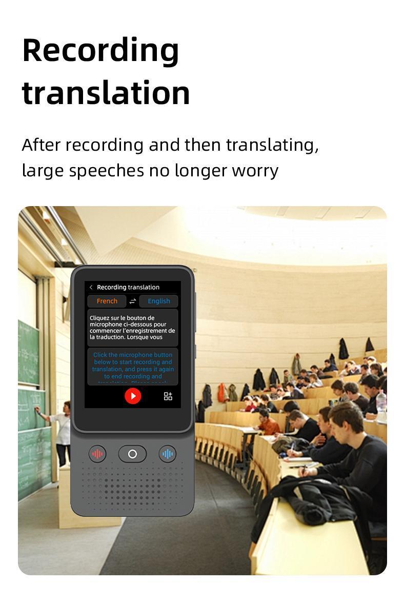AI Language Translator Device | 138 Languages, Real-Time Voice & Photo Translation | Offline Mode & Touchscreen | Perfect for Travel & Business