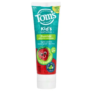 Tom's of Maine Kid's Natural Fluoride Anticavity Toothpaste, Ages 2+, Silly Strawberry, 5.1 oz (144 g)