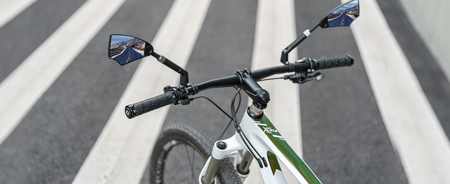 ROCKBROS 360° Adjustable Handlebar Bike Mirror with Anti-Glare Glass