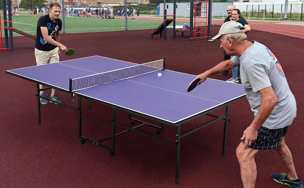 【GARVEE】Professional Outdoor Table Tennis Tables,6x3FT Indoor/Outdoor Portable Ping Pong Table Game with Net for Adults/Teens,2 Table Tennis Paddles and 3 Balls