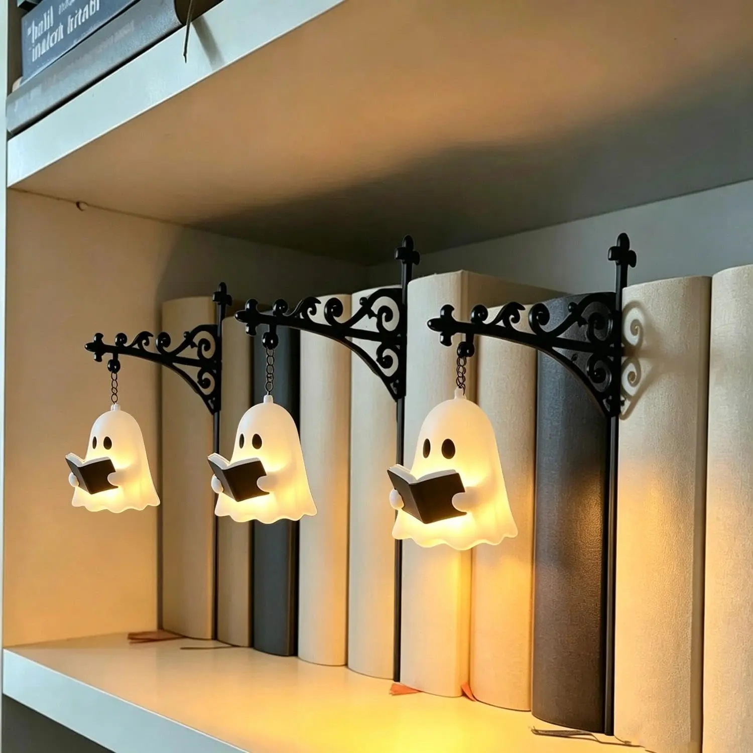 Library Lantern Decorative Bookshelf Lighting, Reading Book Shelf Lights for Bookworms, Antique Led Books Nook Lamp Ornament for Study Reading Corner Home Library, Unique Gift for Book Lovers