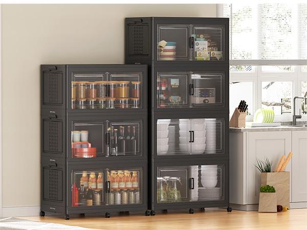 Broview V40 464Qt/600Qt/800Qt Large Stackable Storage Bins with Lid & Wheels, Extra Large Stackable Storage Bins with Dividers,19"D Closet Organizers and Storage Cabinet Shelves Collapsible Box for Home Kitchen