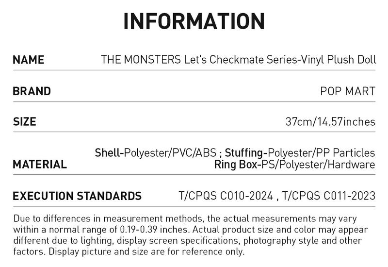 [Spanish]-THE MONSTERS – Chess Adventure Muñeco de Peluche con Carita de Vinilo