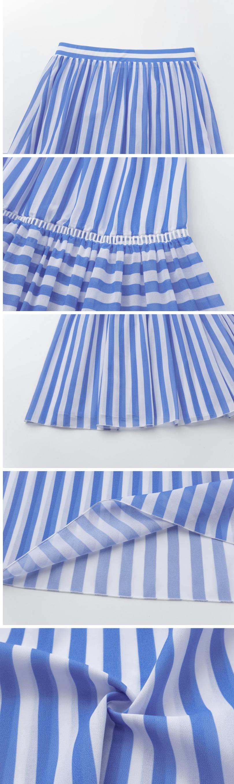 FLAXMAKER Women's V Neck Bowknot Blue Striped Print One Piece Swimsuit and Skirt Set Stylish Beachwear Swimdress Bathing Suit #TikTokShopBlackFriday