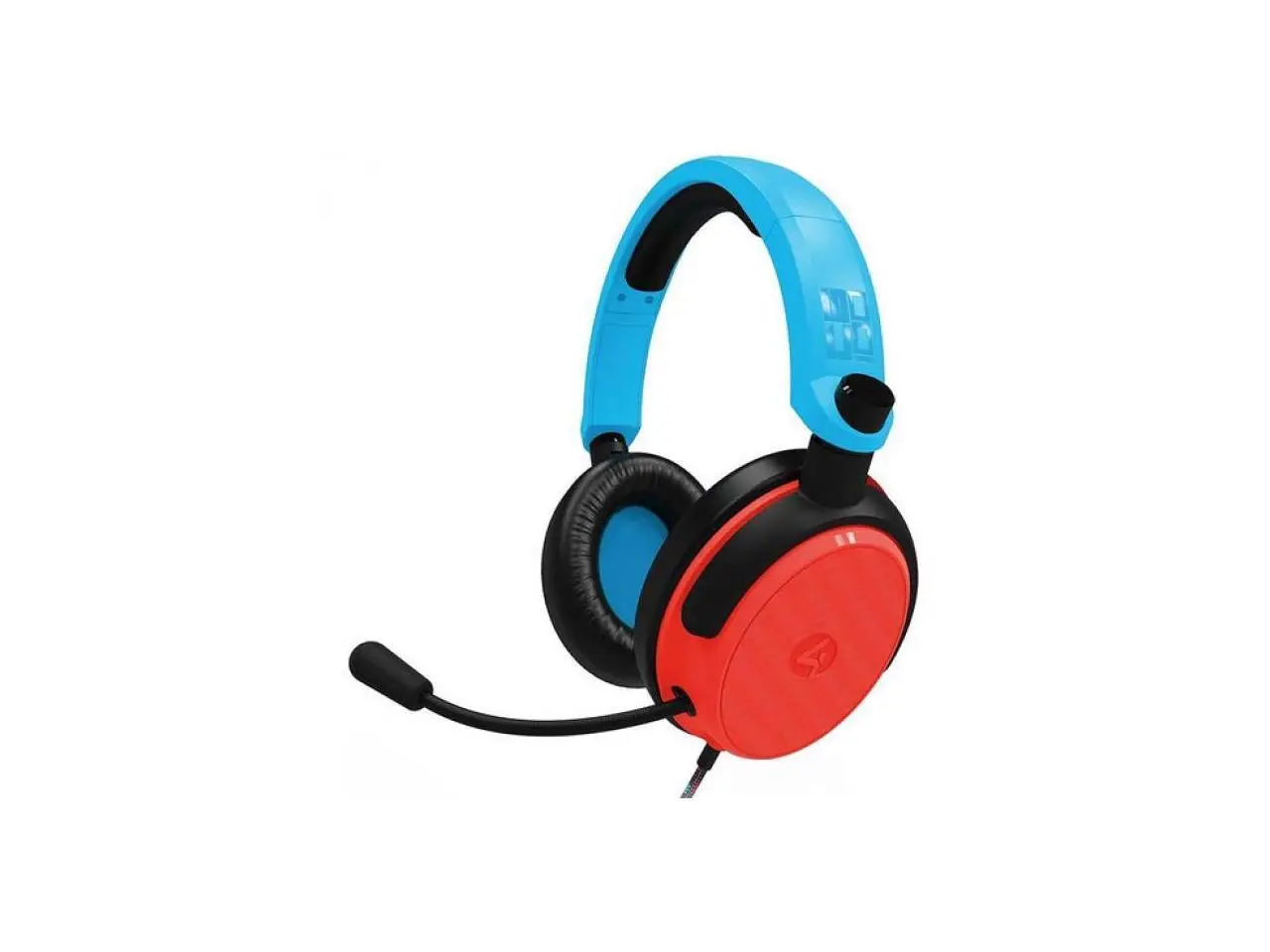 4Gamers C6-100 Gaming Headset for Nintendo Switch, Switch 2, PS5, PS4 XBOX, PC & Mobile - Neon Blue and Red