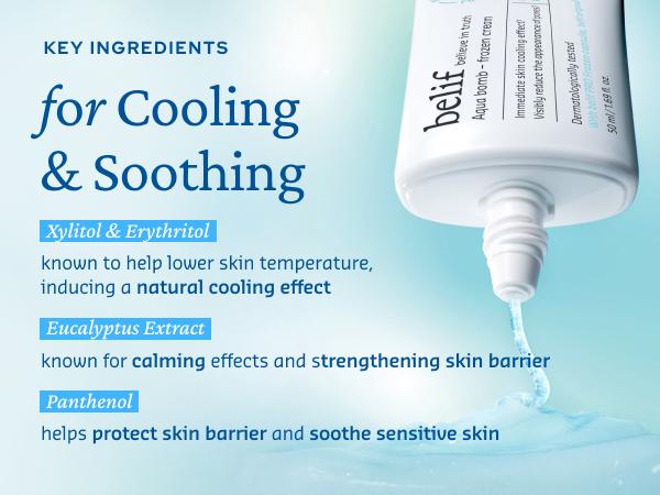 belif Aqua Bomb Frozen Cream - Cooling Relief with Panthenol & Niacinamide, Soothing & Hydrating Moisturizer, Depuff with Caffeine, Non-comedogenic, Lightweight, Korean Skincare, hydration multiplier, radiance revitalizing, moisturizing, moisture