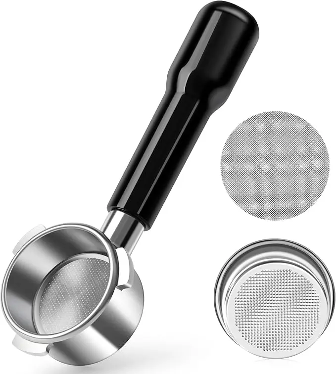 54mm Bottomless Naked Portafilter for Espresso Makers - Stainless Steel 20g Basket, Mesh Puck Screen, Channeling-Free Fit for 54mm Coffee Machines, Ideal for Espresso Brewing