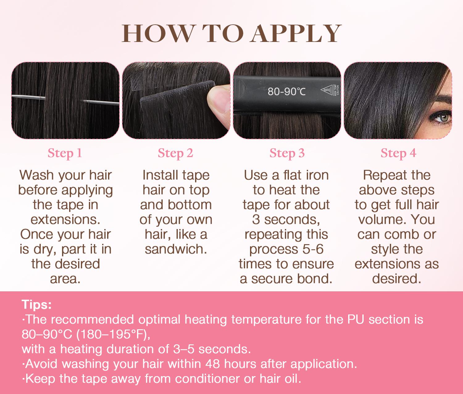 GOO GOO Invisi Edge Tape in Hair Extensions Straight Human Hair, 14inch-24inch 20pcs 50g, Seamless Injected Tape, Virgin Remy Hair, Natural Look