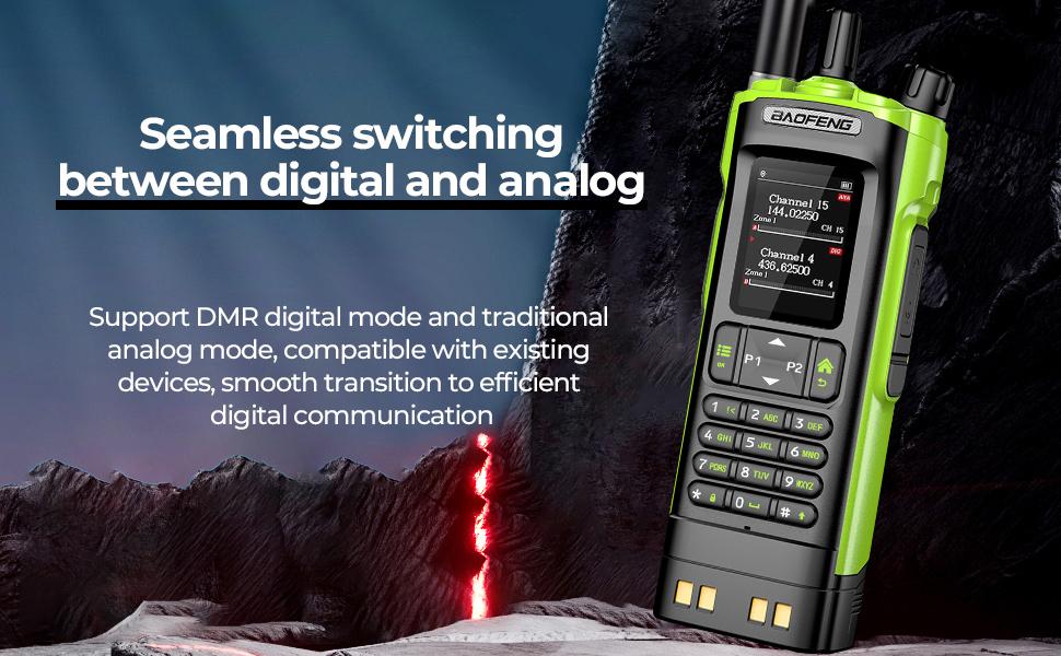 BAOFENG DM32 DM-32UV DMR Radio | Walkie Talkies Long Range | Digital Two-Way Radio | 10W High Power Ham Radio with GPS Positioning | Programming & Type-C Charging | 1PC (2500mAh Battery)