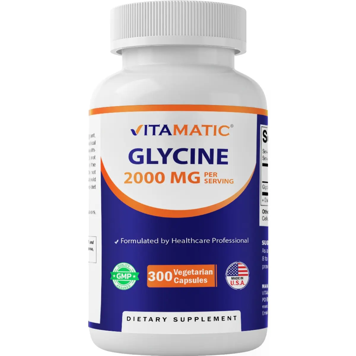 Vitamatic Amino Acid Dietary Capsule - 2000mg Per Serving, 300 Count, GMO-Free, Gluten-Free, Adults' Healthcare Supplement