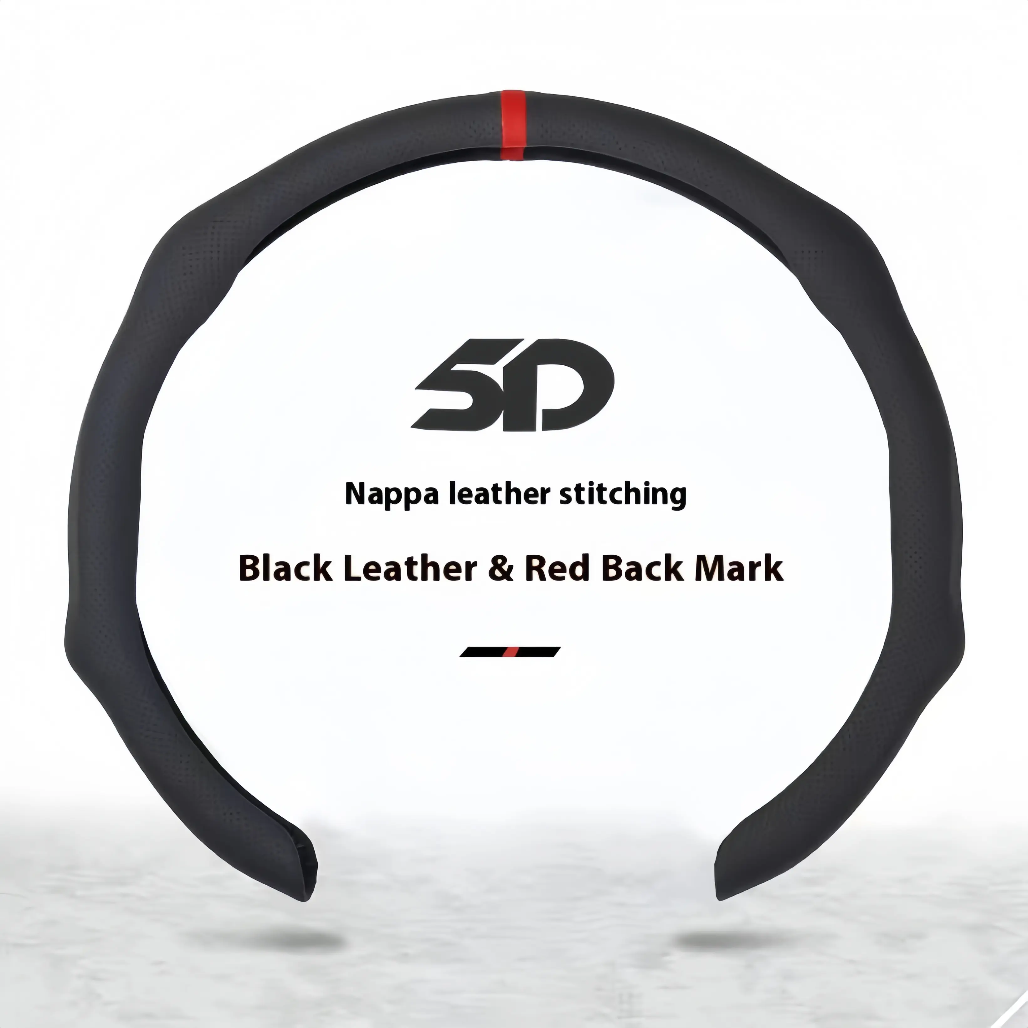 Premium White Nappa Leather Steering Wheel Cover - 5D Modern Design, Centering Mark, Quick Install, Non-Slip, Breathable, Ultra-Thin, All-Seasons Universal Car Accessories, Automotive Accessory, Universal Fit Steering Wheel Covers