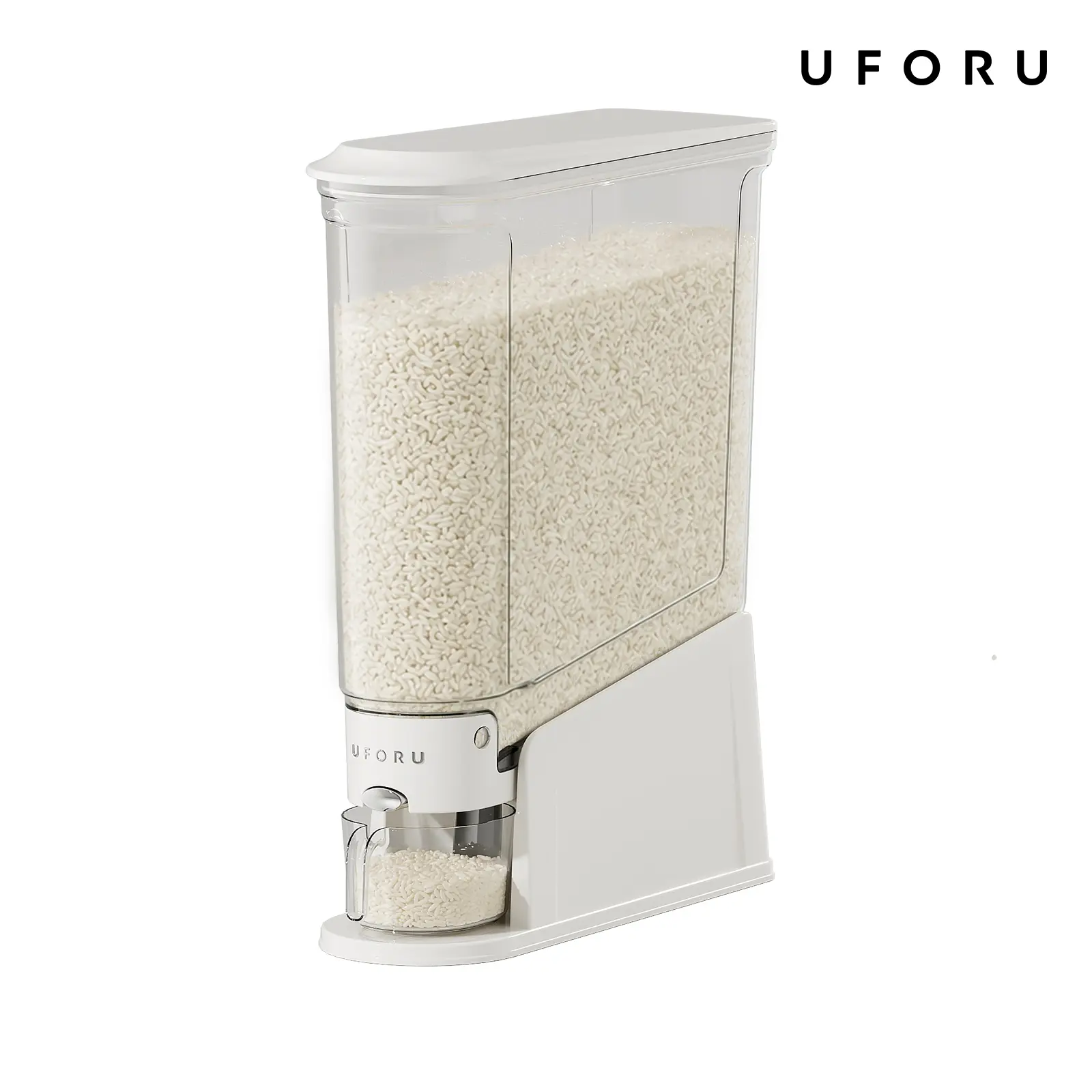 UFORU narrow-seal rice storage container, 11 lbs/22 lbs large capacity, BPA-free food-grade material, insect-proof and moisture-resistant, one-press operation rice storage box, suitable for grains, beans, pet food, kitchen storage organization#SummerWins