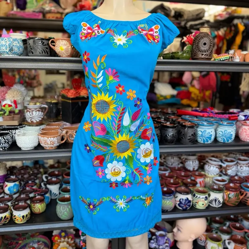 embroidered mexican dress plus size 3XL Assorted Plus Size Peasant Hippie Boho Tunic Hand Embroidered Mexican  Dress