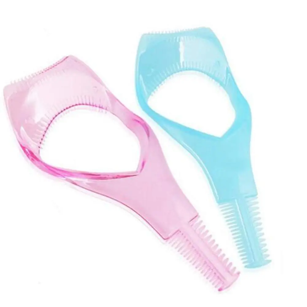 Women's 3-in-1 Lash Tool 2-Pack - Mascara Shield for Applying Mascara, Tidy Lash Comb, Portable Brush Guard, Smudge-Preventing Easy-Apply Guide, Lightweight Plastic Makeup Accessory (Random Selection)