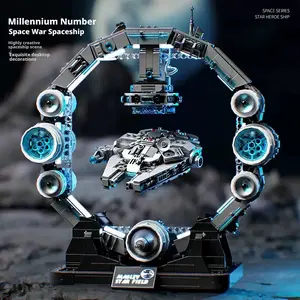 1196 Pcs-Spaceship Building Blocks Suspended Millennium Falcon Battleship Assembly  Models Ornament Educational Science Boys/Adult Toy, Home Decor, Age 12+ Durable Adventure Living Room Visual