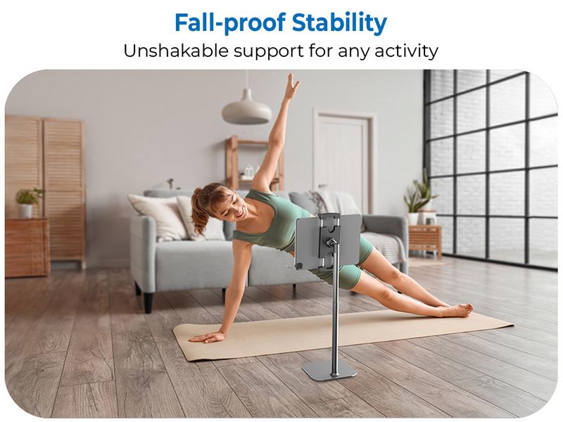 Cooper Cases TabStand - Height Adjustable iPad/Tablet/ Portable Monitor Holder, Fits Up to 17" Devices, 360° Rotate & Tilt, 4.4lb Holding Strength, Portable for iPad Pro, Mini, Air Adjustable Multi-Device Stand