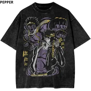 Jotaro Kujo Shirt, JoJo’s Bizarre Adventure Shirt, Anime Shirt, Vintage T-Shirt, Unisex Cotton Crewneck T-Shirt - Medium, Short Sleeve, Casual Streetwear Printed Tee