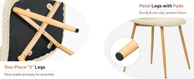 Homy Casa Charlton Suede Dining Chairs Light Luxury Ergonomic Design for Living Room & Lounge Use Foam Interior Seater Furniture