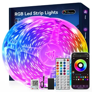 100FT 50FT Smart Led Light Strip RGB Color Changing Music Sync Strip Lights with App & Remote Control for Bedroom Indoor Lighting Decoration Modern