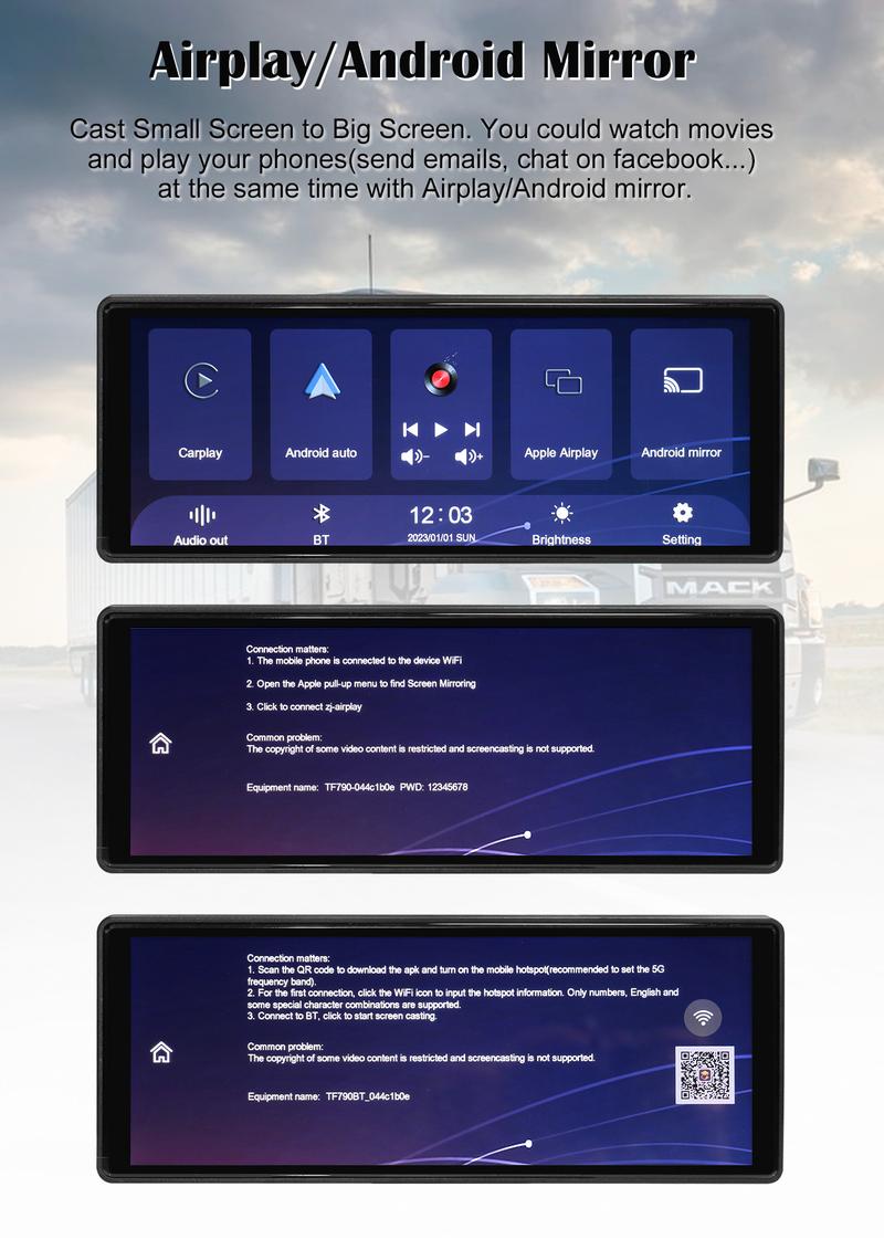 SEALIGHT 10.26" Touchscreen Wireless Apple Carplay & Android Auto Portable Car Stereo  Car Play Navigation with Voice Control, Bluetooth Handsfree Call/Music, AUX/FM Transmitter, Car Radio Receiver for Car RV Truck Pickup