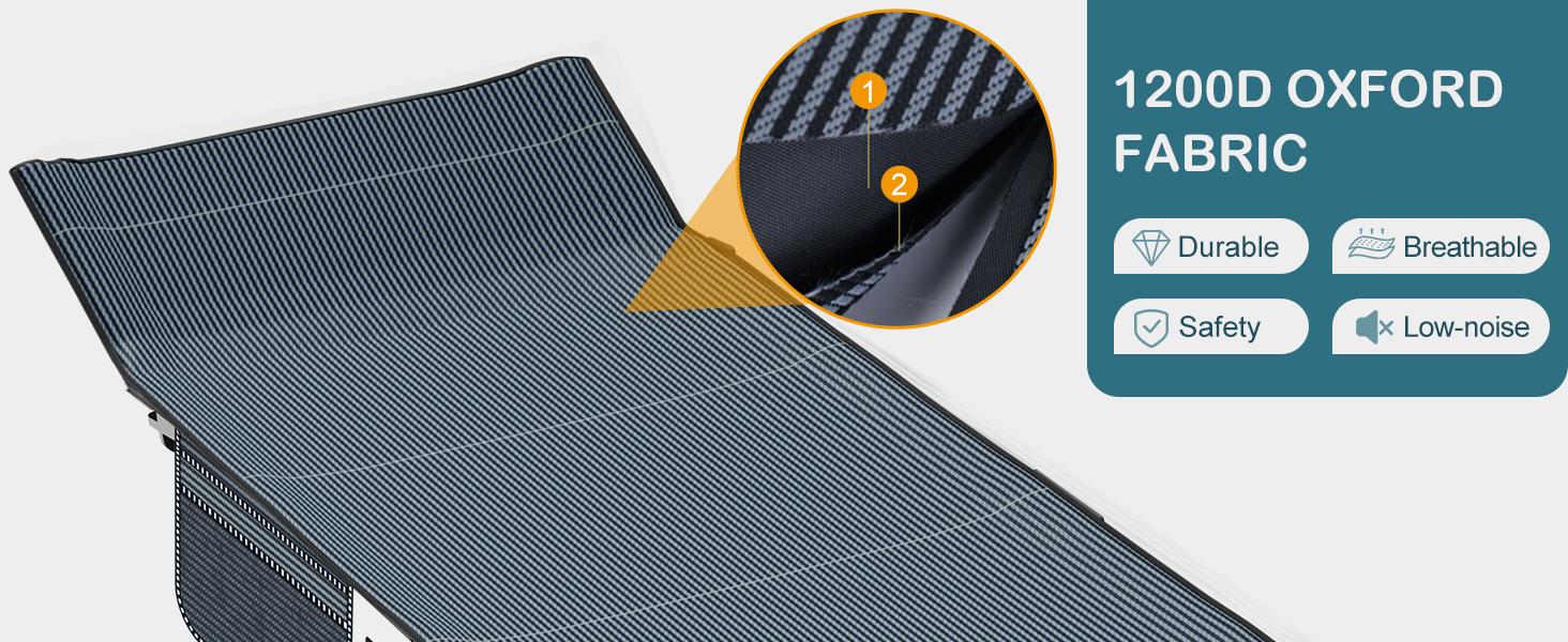 Naudacaa Folding Camping Cot with 2-Sided Mattress – Heavy-Duty, Portable Guest Bed for Camping, Travel, Outdoor & Indoor Use, Supports up to 880 lbs Blue