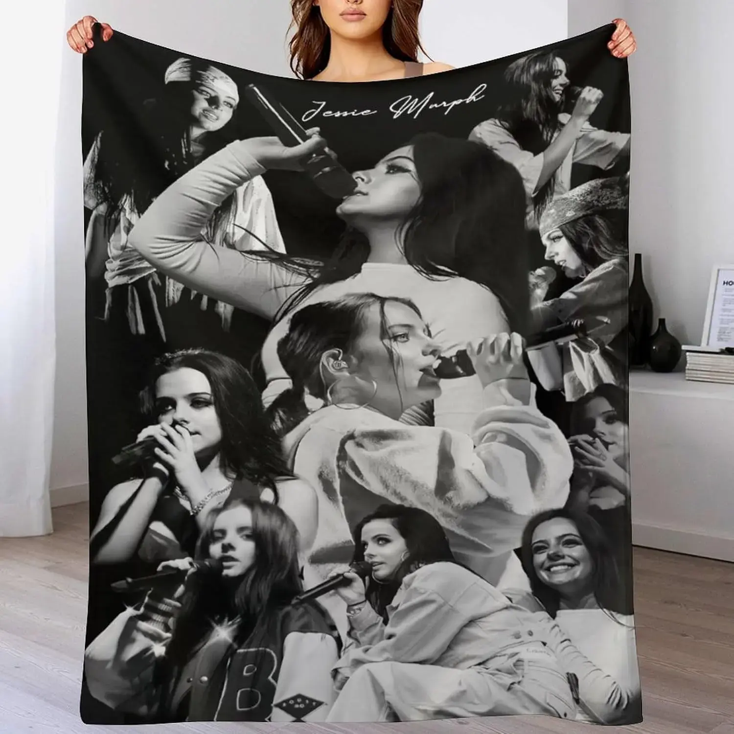 Jessie Murph Music Artist Flannel Throw Blanket, Ultra Soft Cozy Warm All-Season Sofa Bed Cover, Multipurpose Lightweight Bedding, Perfect Birthday Christmas Holiday Gift for Jessie Murph Pop Music Fans