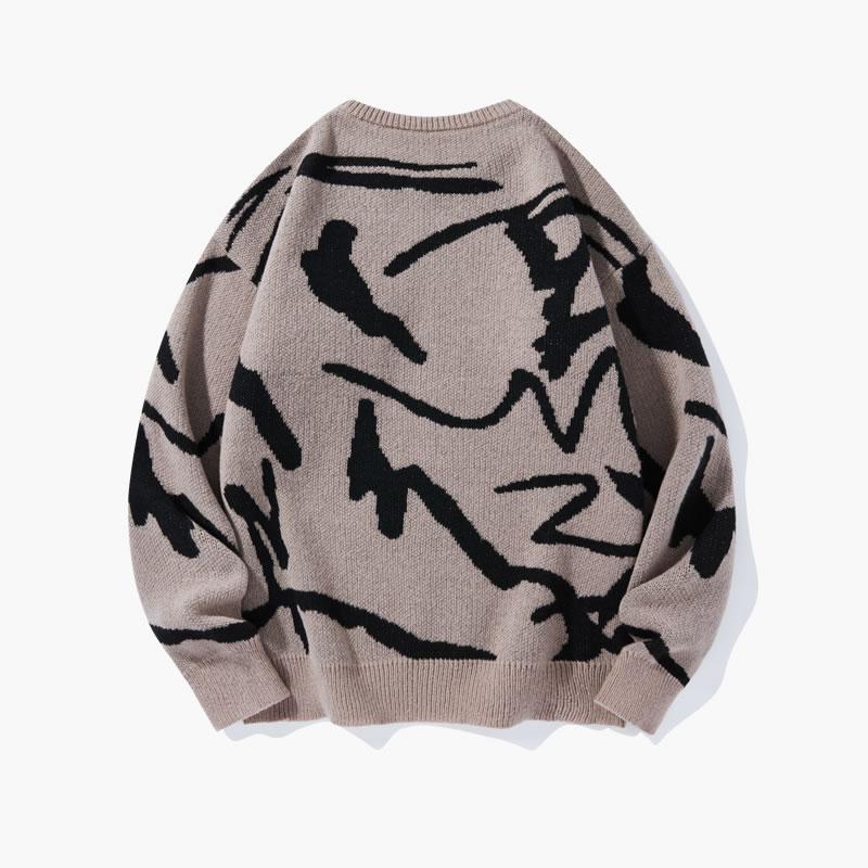 #Springfresh Men's Knitted Long Sleeve Sweater Crew Neck Y2K Graphic Casual Regular Fit Jumper for Fall & Winter Stylish Breathable Pullover Sweater Menswear Outfit Stylish Tops Grey Chinos Aesthetic Loose Fit Crewneck Fashionable Knitwear SpringStatement