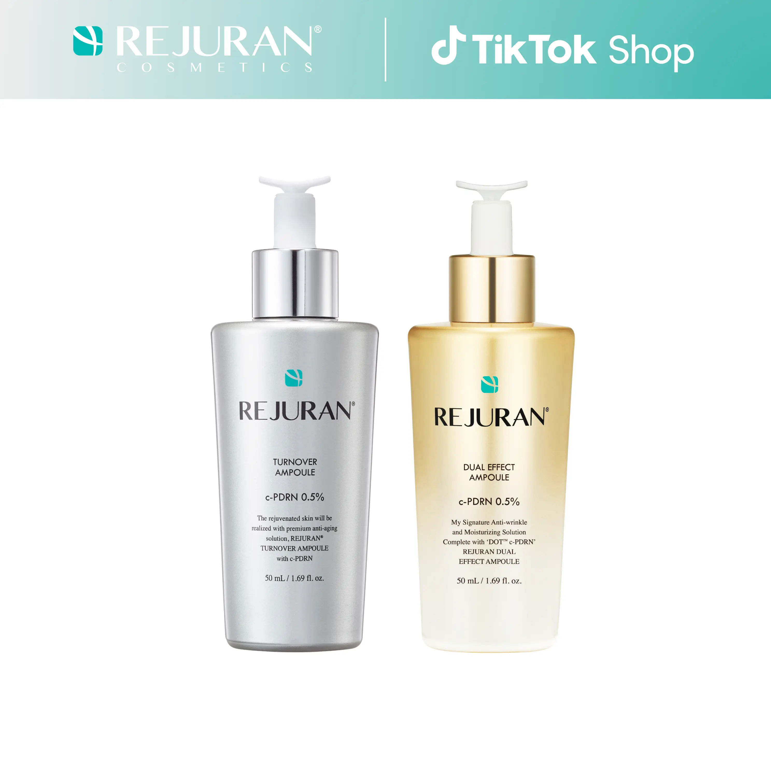 REJURAN Turnover Ampoule 50ml & Dual Effect Ampoule 50ml Bundle REJURAN Turnover Ampoule 50ml & Dual Effect Ampoule 50ml Bundle