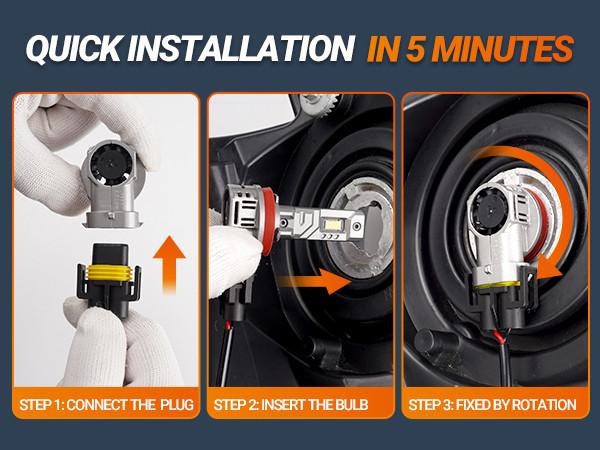 2013 Chevrolet Equinox H11/H9/H8 80W 6500K White IP68 LED Headlight Bulbs 2PCS SEALIGHT X1S