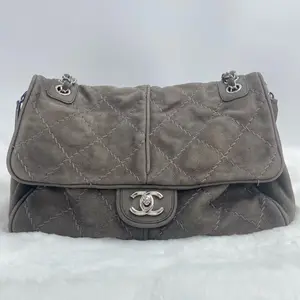 Pre-owned CHANEL Airport Classic Flap Large Suede Leather 2013|18417796 WWL HD